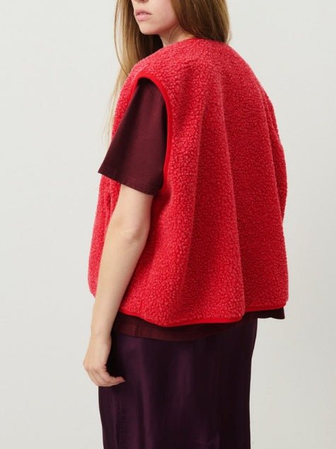 Hazel | Textured Snap Button Layering Fleece Vest