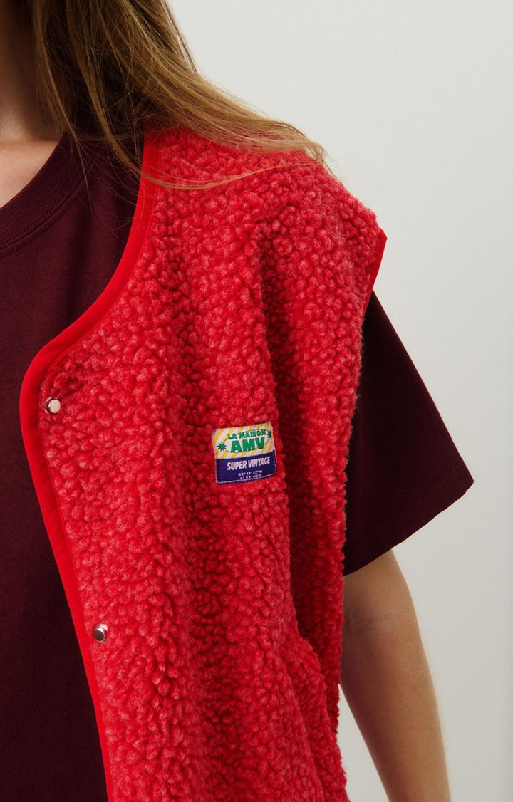 Hazel | Textured Snap Button Layering Fleece Vest