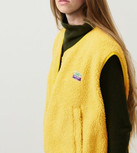 Hazel | Textured Snap Button Layering Fleece Vest