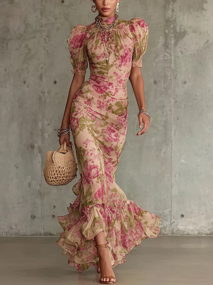 Summer Mock Neck Maxi Dress
