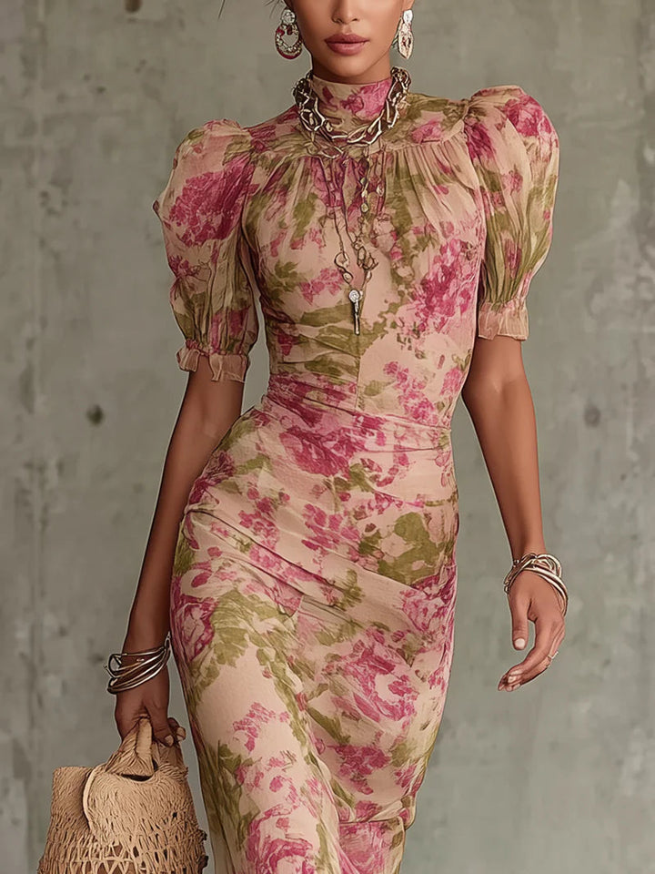 Summer Mock Neck Maxi Dress