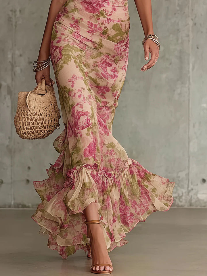 Summer Mock Neck Maxi Dress