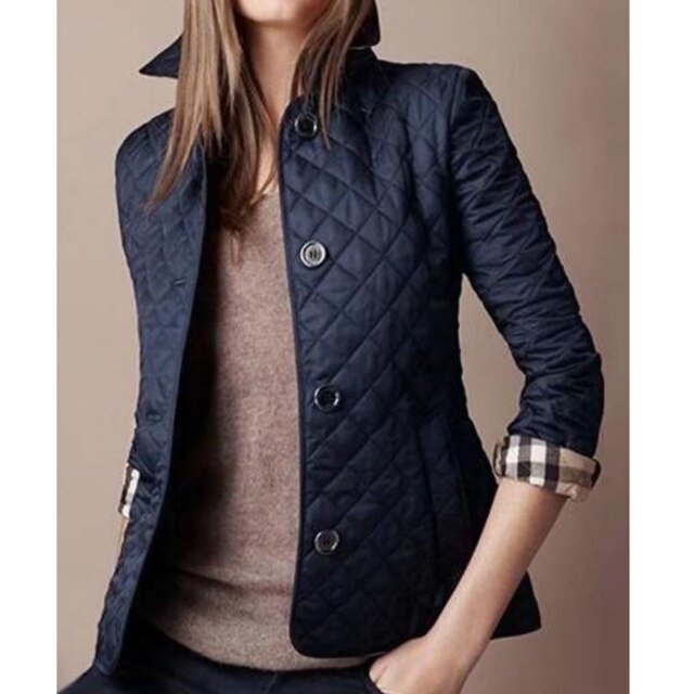 Isla | Slim Fit Diamond Quilted Collared Equestrian Jacket
