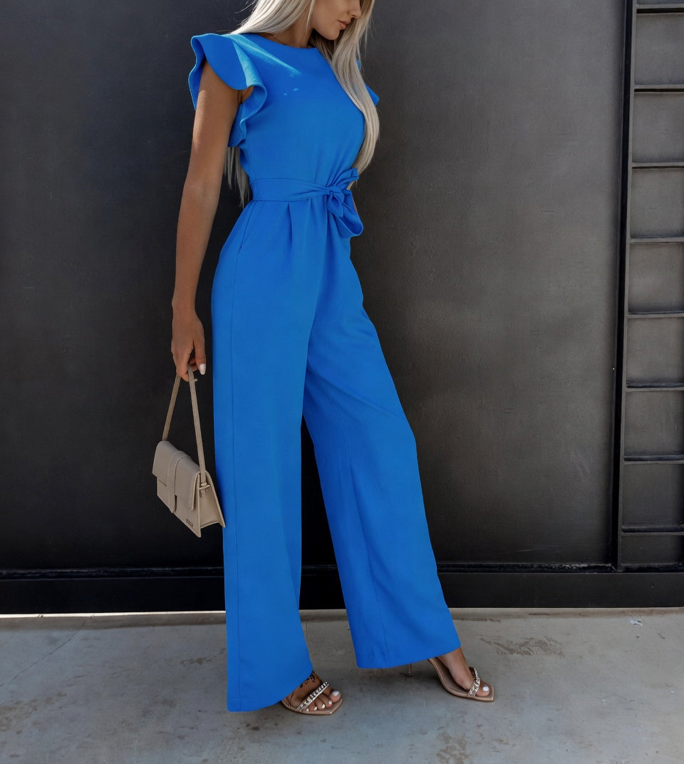 Thalia | Elegant Drawstring Waist Sleeveless Jumpsuit